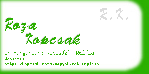 roza kopcsak business card